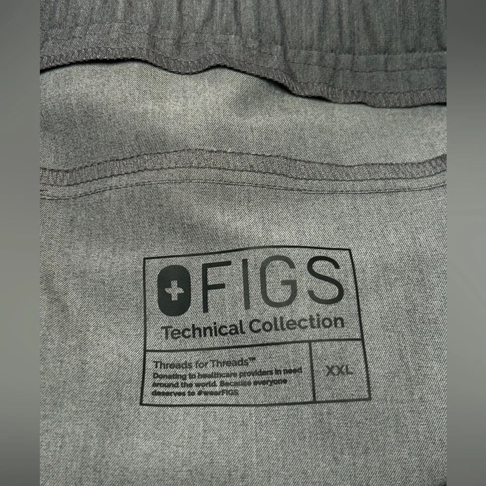 Figs Scrubs Jogger Pants Men’s Graphite Gray with Green Drawstring Size XXL